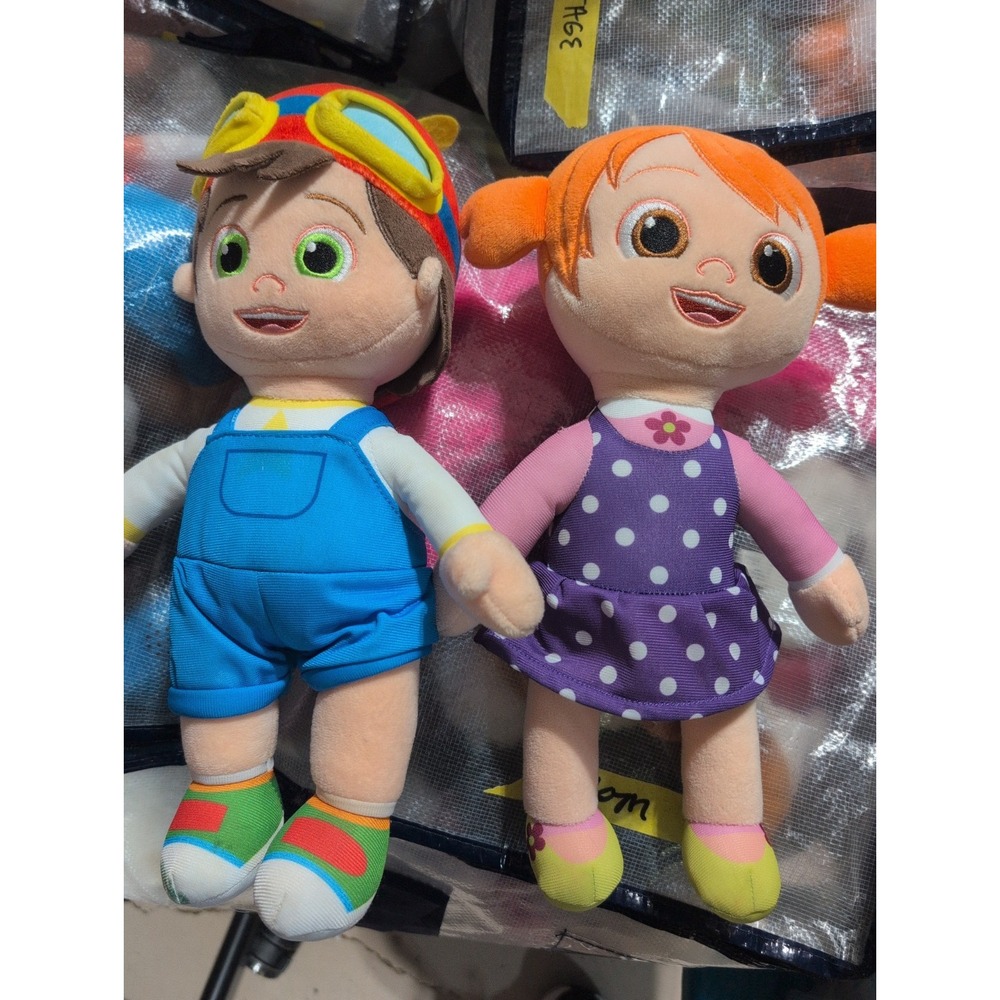 Cocomelon Tomtom & YoYo Plush 2023 Moonbug Entertainment 14" Plush Doll Set Lot